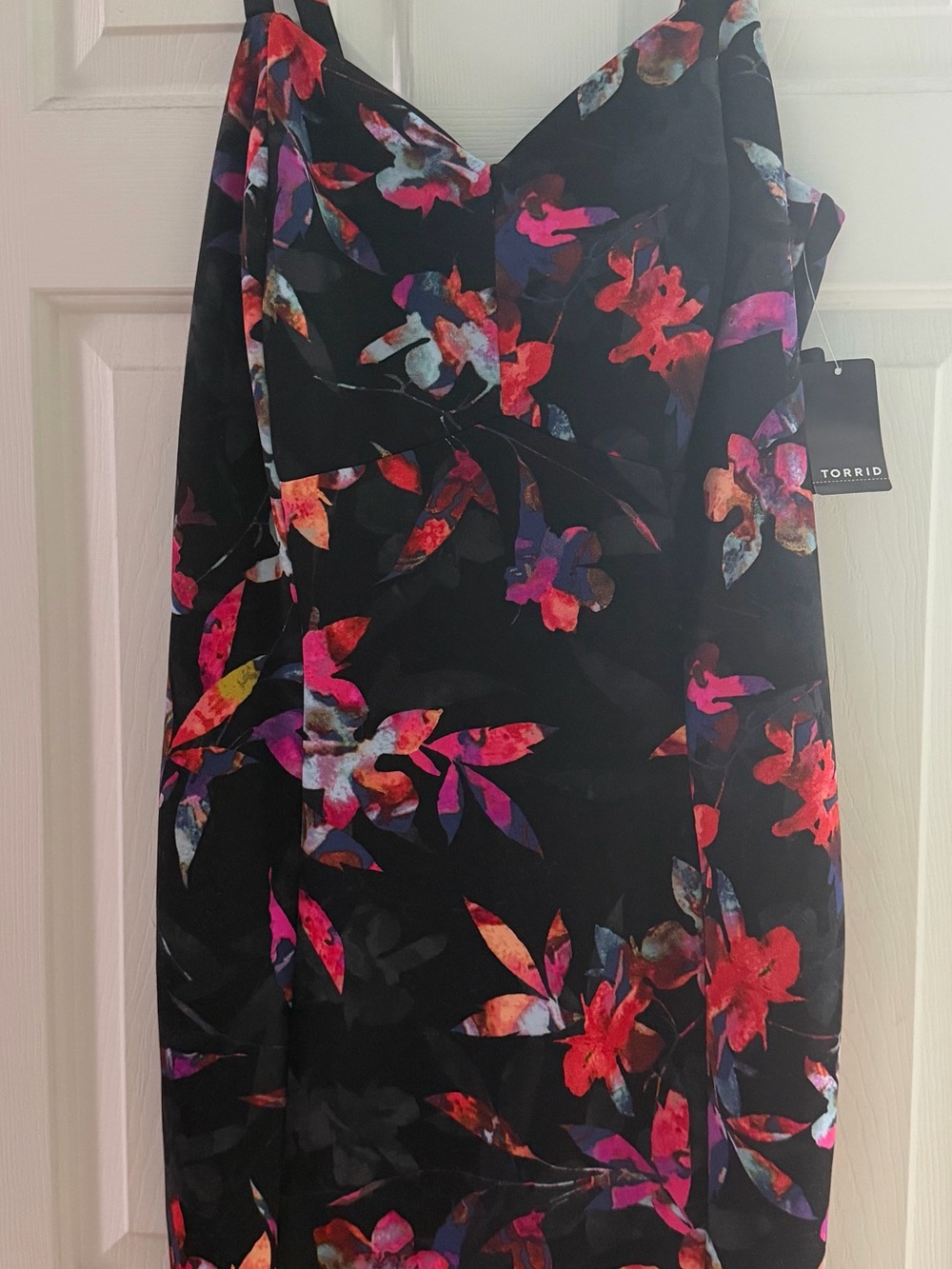 Torrid Black Floral Mini Scuba Bodycon dress 1XL (14-16)